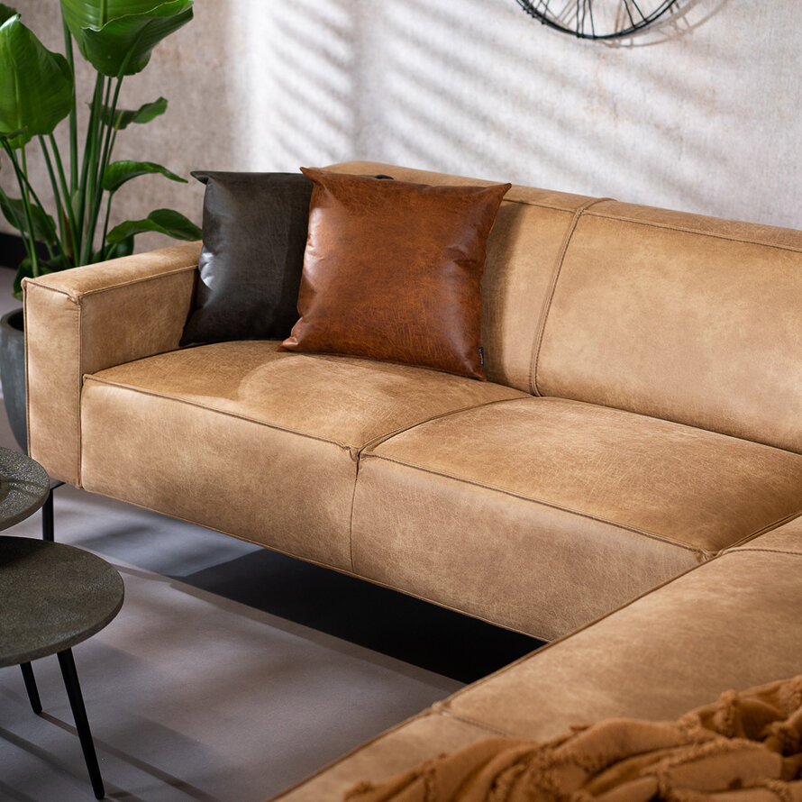 Ecksofa Kansas Leder beige links