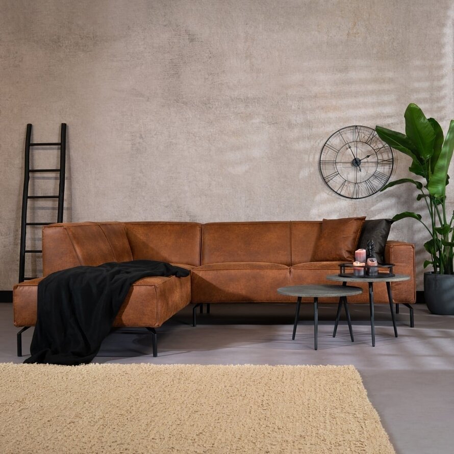 Ecksofa Kansas Leder cognac links