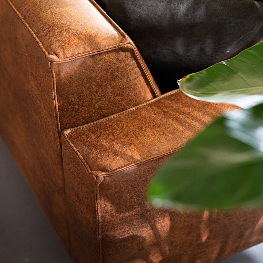 Ecksofa Kansas Leder cognac links