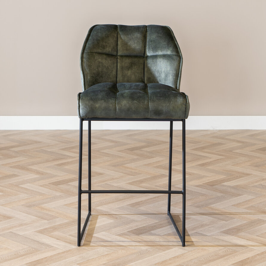 Barhocker Samt Janna grün 82 cm