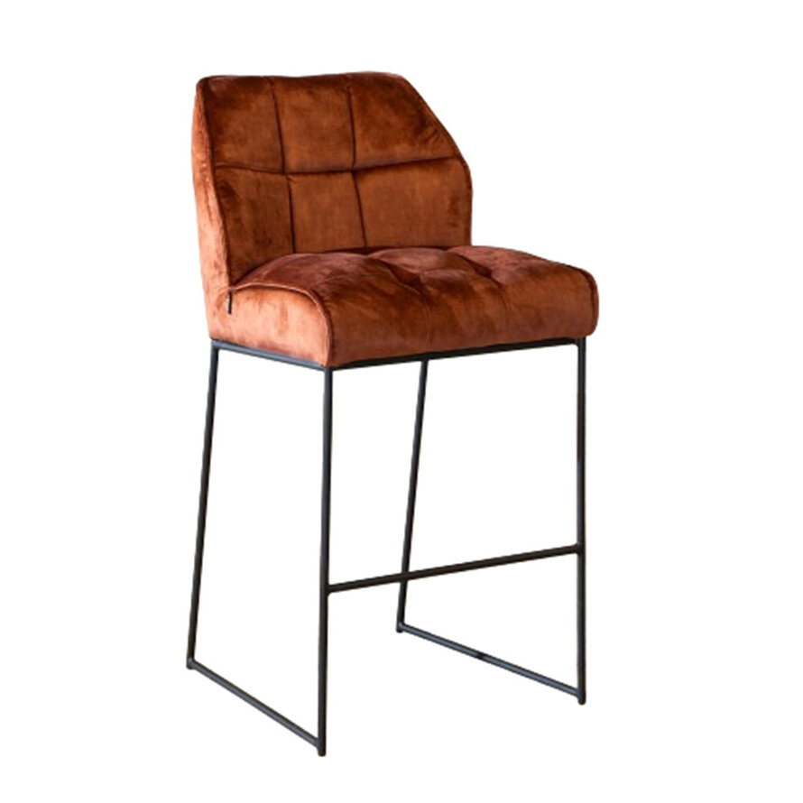 Barhocker Samt Janna kupfer 82 cm