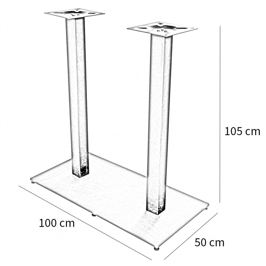 Bartisch Gestell Tomi doppelt schwarz 105 cm