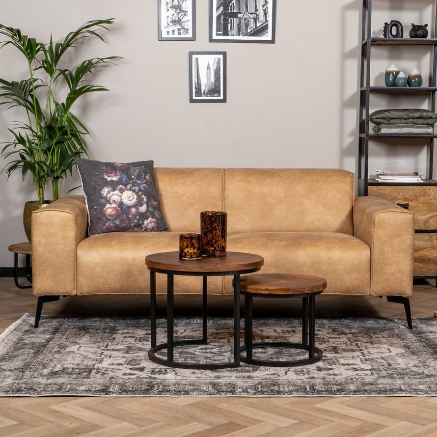 Leder Sofa Vegas 2,5-Sitzer beige