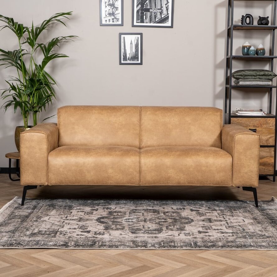 Leder Sofa Vegas 2,5-Sitzer beige