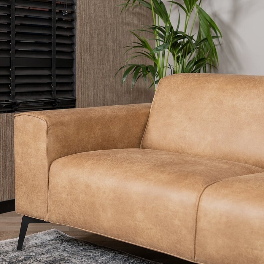 Leder Sofa Vegas 2,5-Sitzer beige