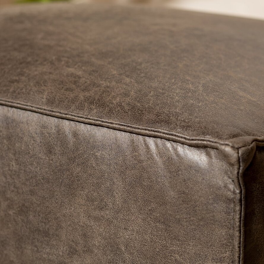 Leder Hocker Memphis rechteckig anthrazit