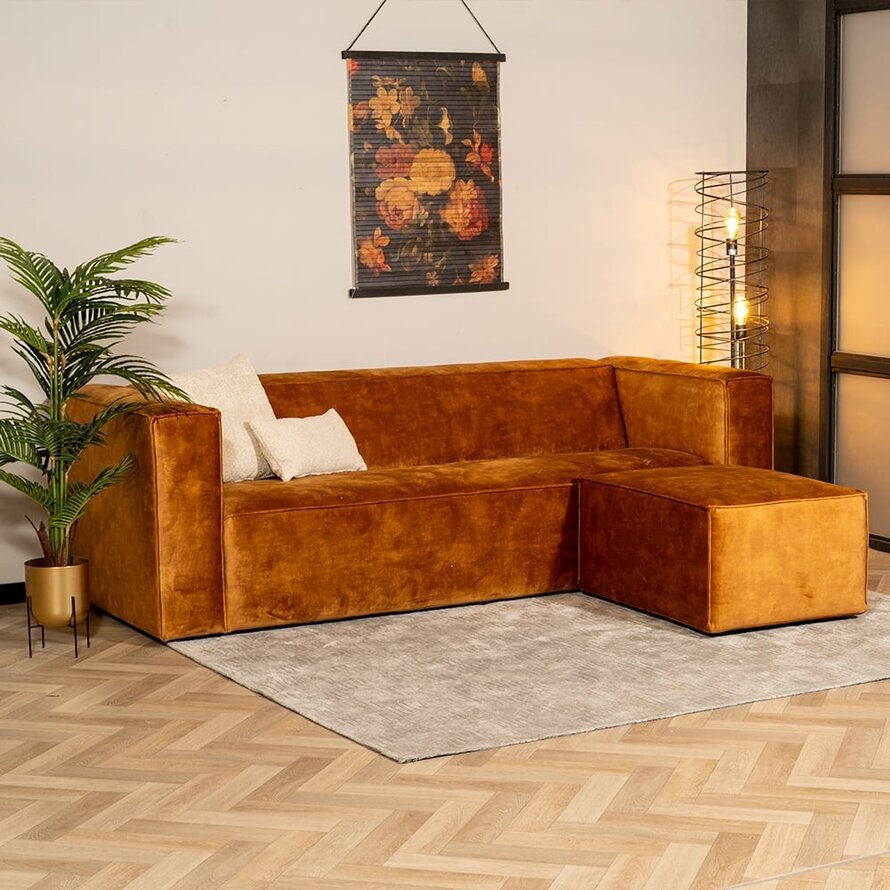 Leder Hocker Memphis rechteckig anthrazit
