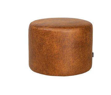 Bronx71 Hocker Kyla Eco-Leder rund cognac