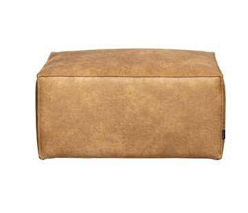 Bronx71 Leder Hocker Memphis rechteckig beige