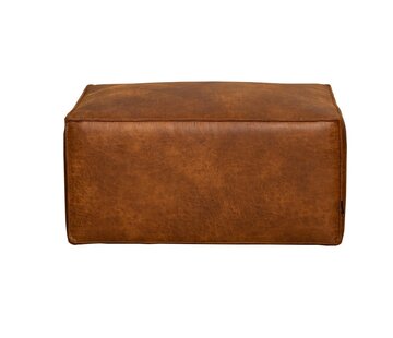 Bronx71 Leder Hocker Memphis rechteckig cognac