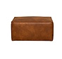Leder Hocker Memphis rechteckig cognac