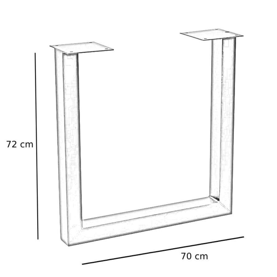 Tischgestell U-Form Medi Metall schwarz (2er Set)