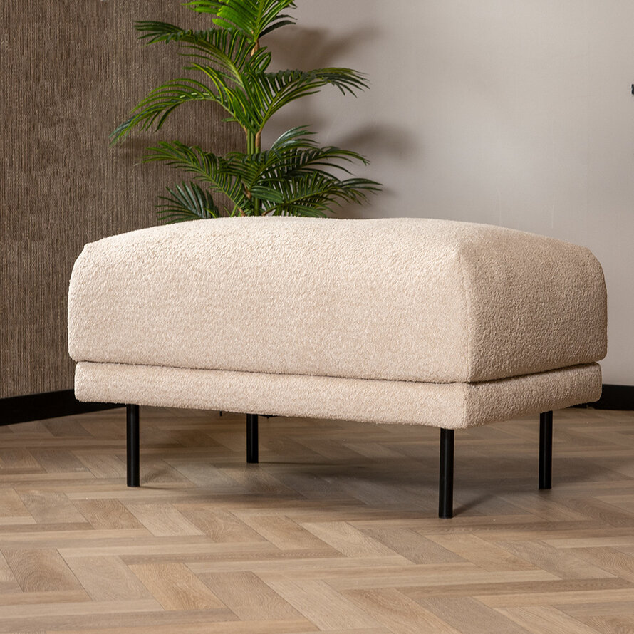 Hocker Denver Bouclé rechteckig Taupe