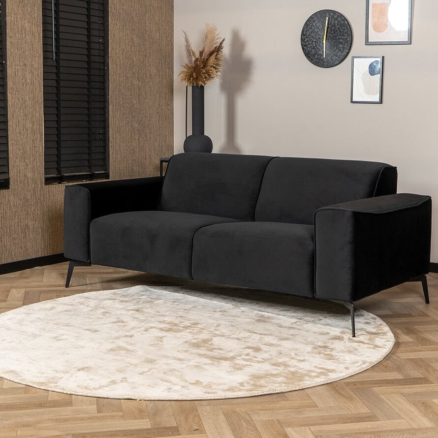 Samt Sofa Vegas 2,5-Sitzer schwarz