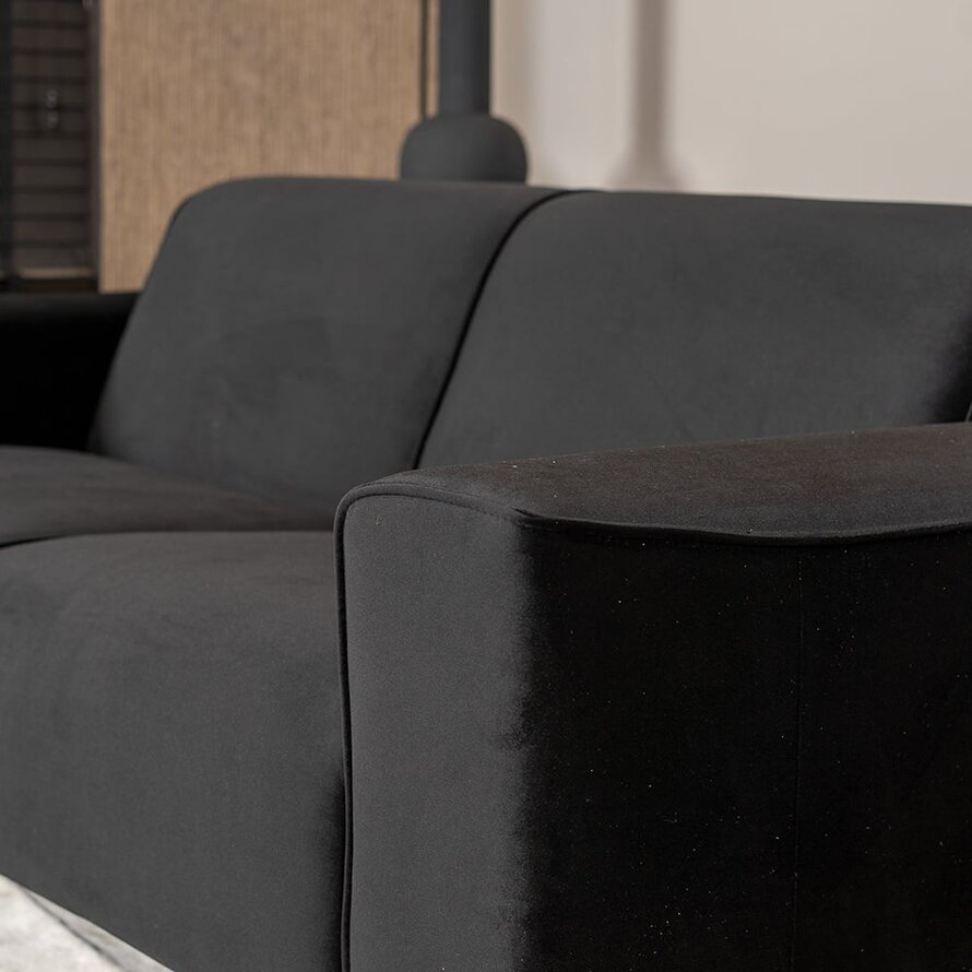 Samt Sofa Vegas 2,5-Sitzer schwarz