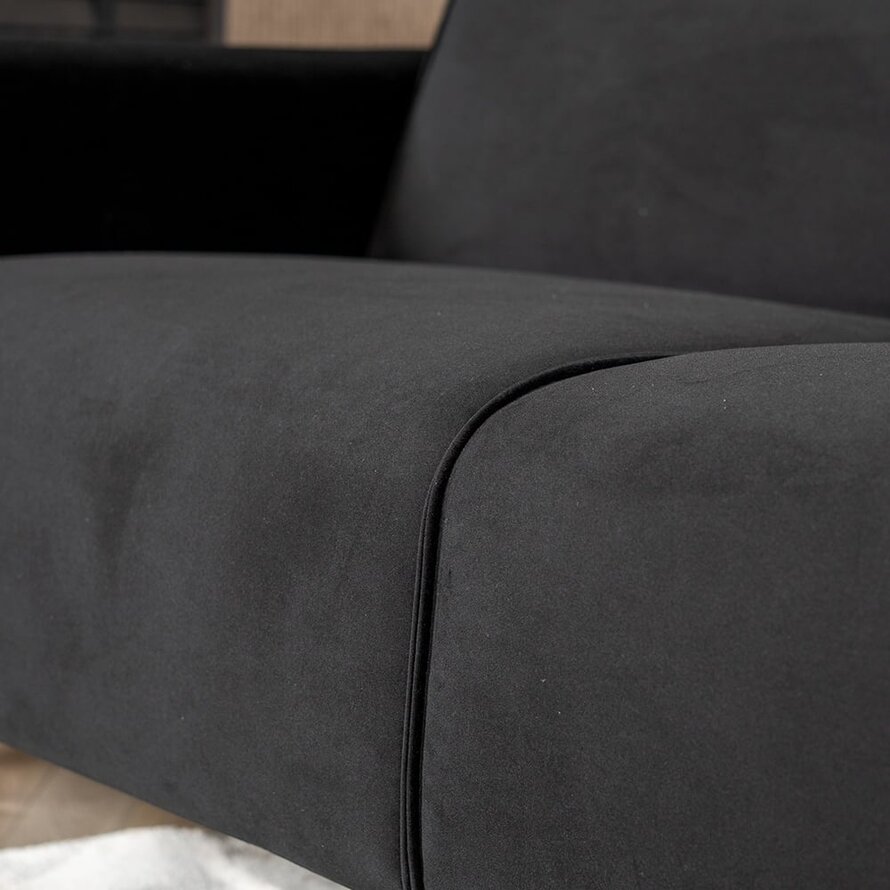 Samt Sofa Vegas 2,5-Sitzer schwarz