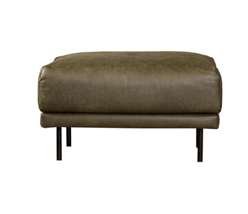Bronx71 Leder Hocker Denver rechteckig olivgrün