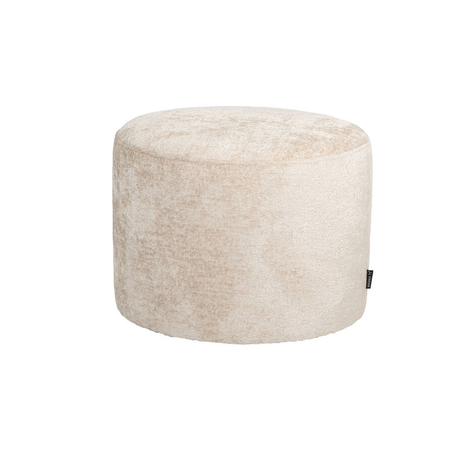 Hocker Juna Chenille Stoff weiß