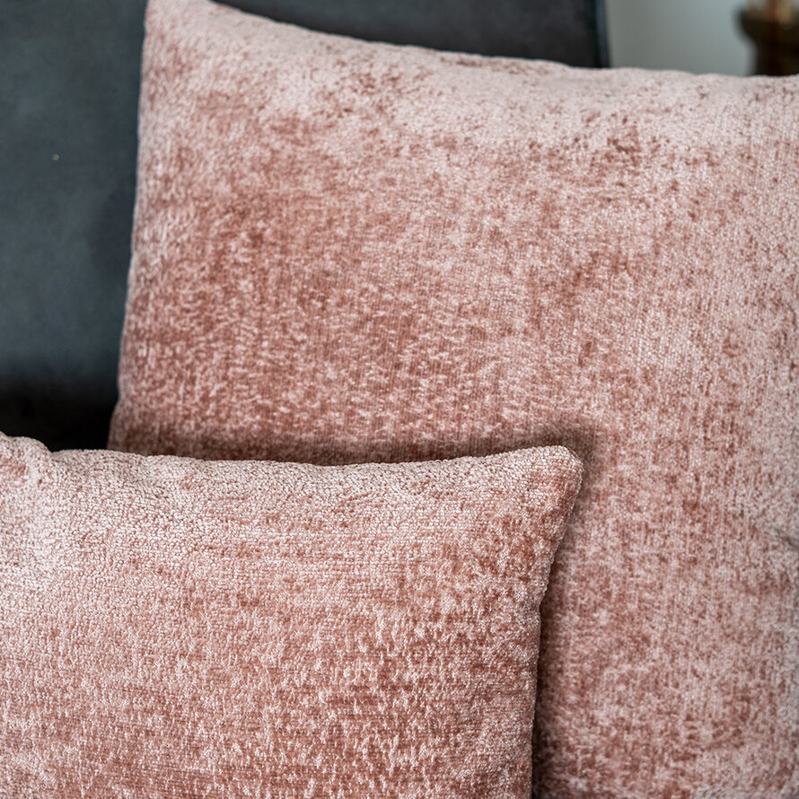 Kissen Juna Chenille Stoff rosa 45x45 cm