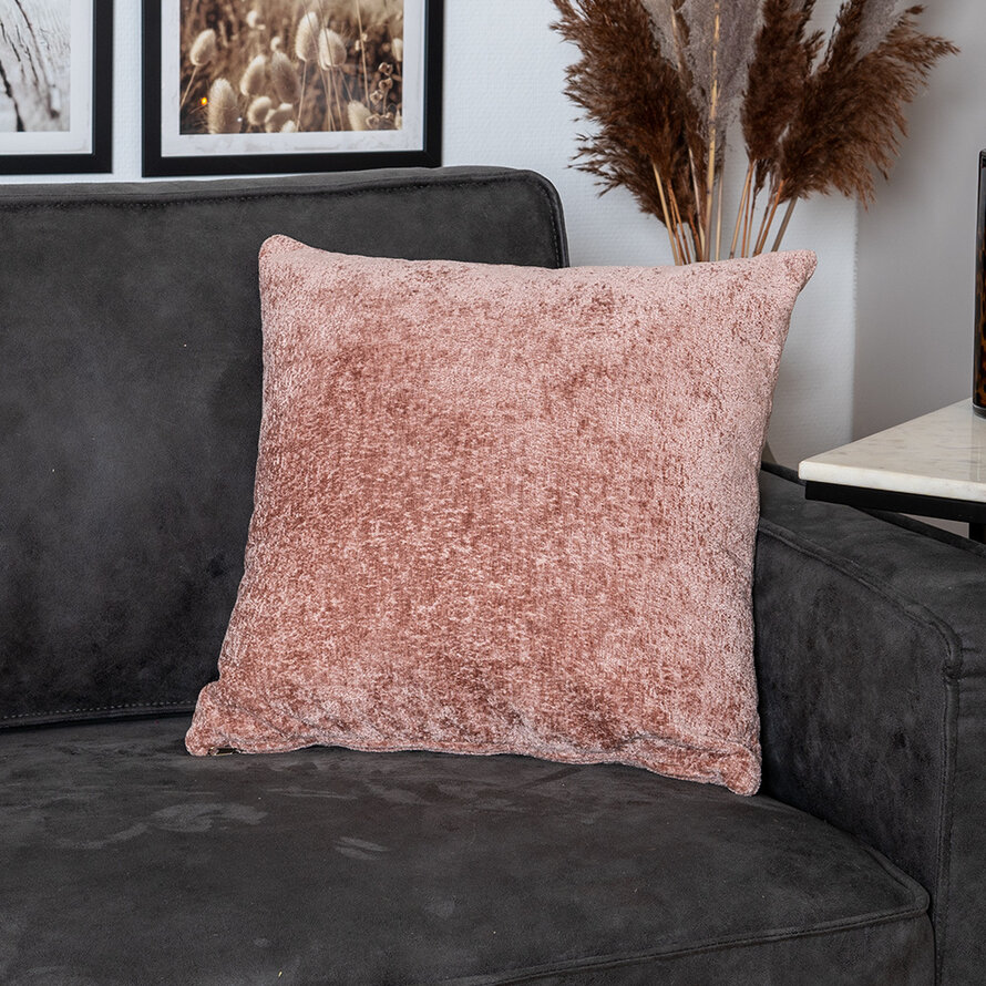 Kissen Juna Chenille Stoff rosa 45x45 cm