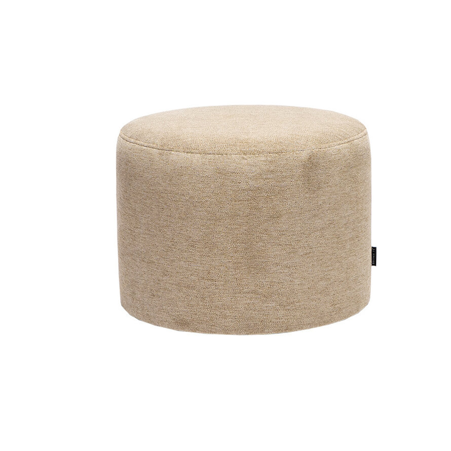 Hocker Myles Stoff rund taupe