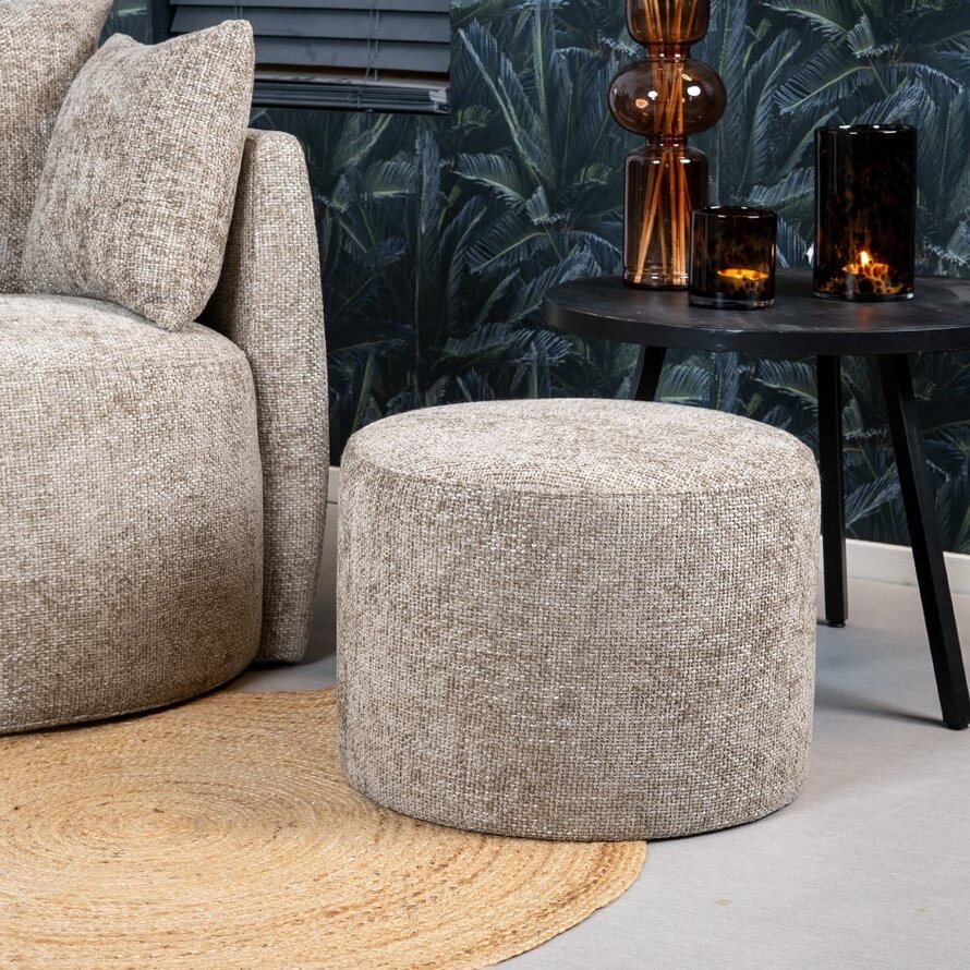 Hocker Feline Chenille taupe