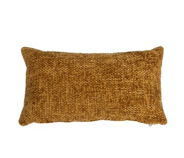 Bronx71 Kissen Feline Chenille Stoff ockergelb/cognac 25x45 cm