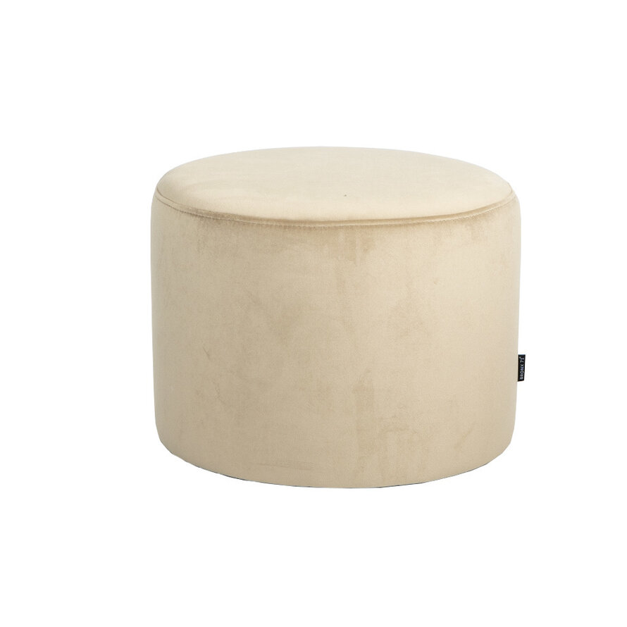 Samt Hocker Anna rund beige