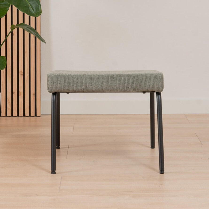 Sessel Espen mit Hocker recycelter Stoff grün