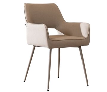 Bronx71 Esszimmerstuhl Olivia taupe recycelter Stoff