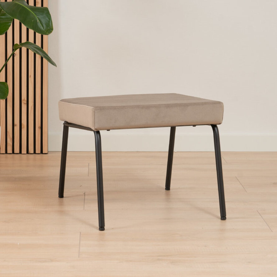 Sessel Espen mit Hocker Samt taupe