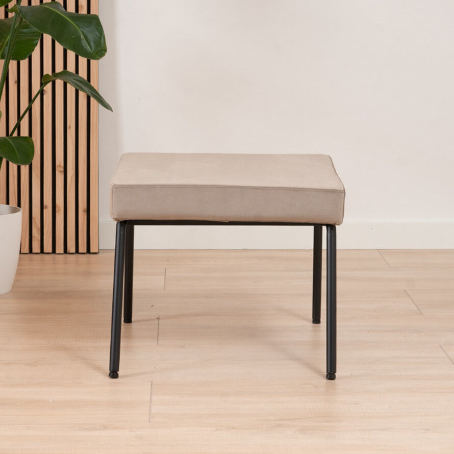 Sessel Espen mit Hocker Samt taupe