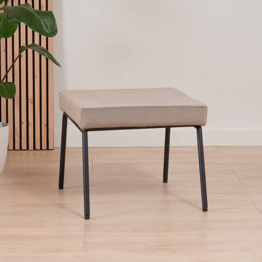 Sessel Espen mit Hocker Samt taupe