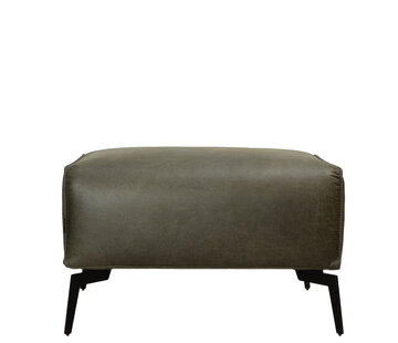 Bronx71 Leder Hocker Vegas rechteckig olivgrün