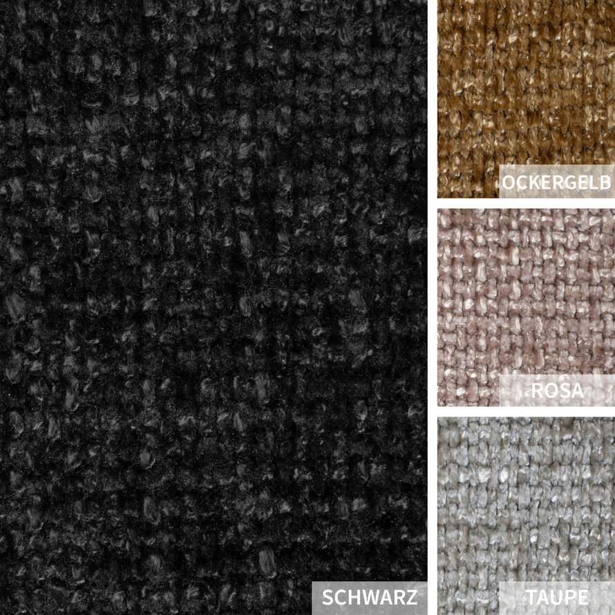 Ecksofa Memphis Chenille schwarz links