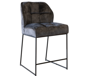 Bronx71 Barhocker Samt Janna anthrazit 70 cm