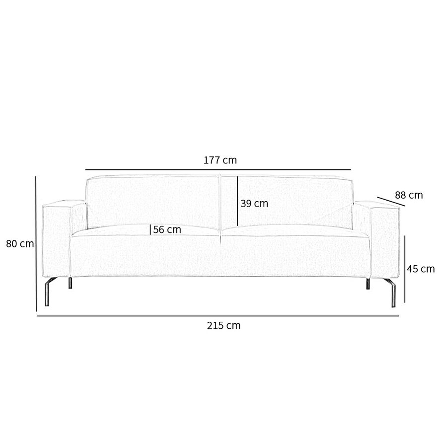 3-Sitzer Sofa Kansas rosa Stoff