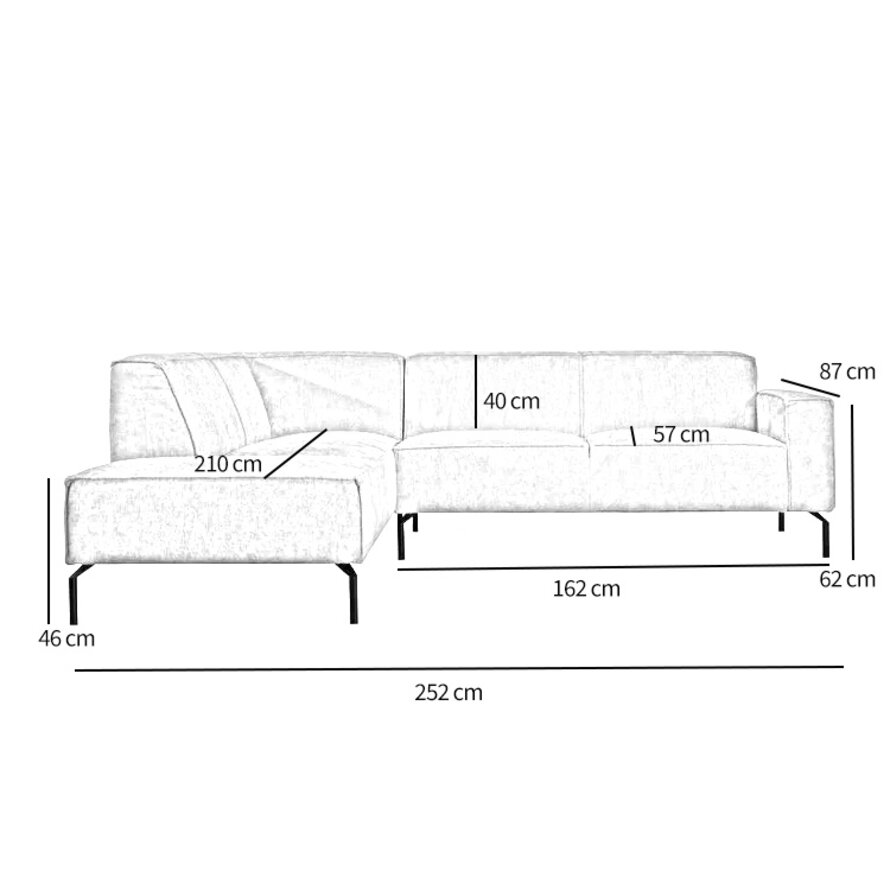Ecksofa Kansas Leder cognac links