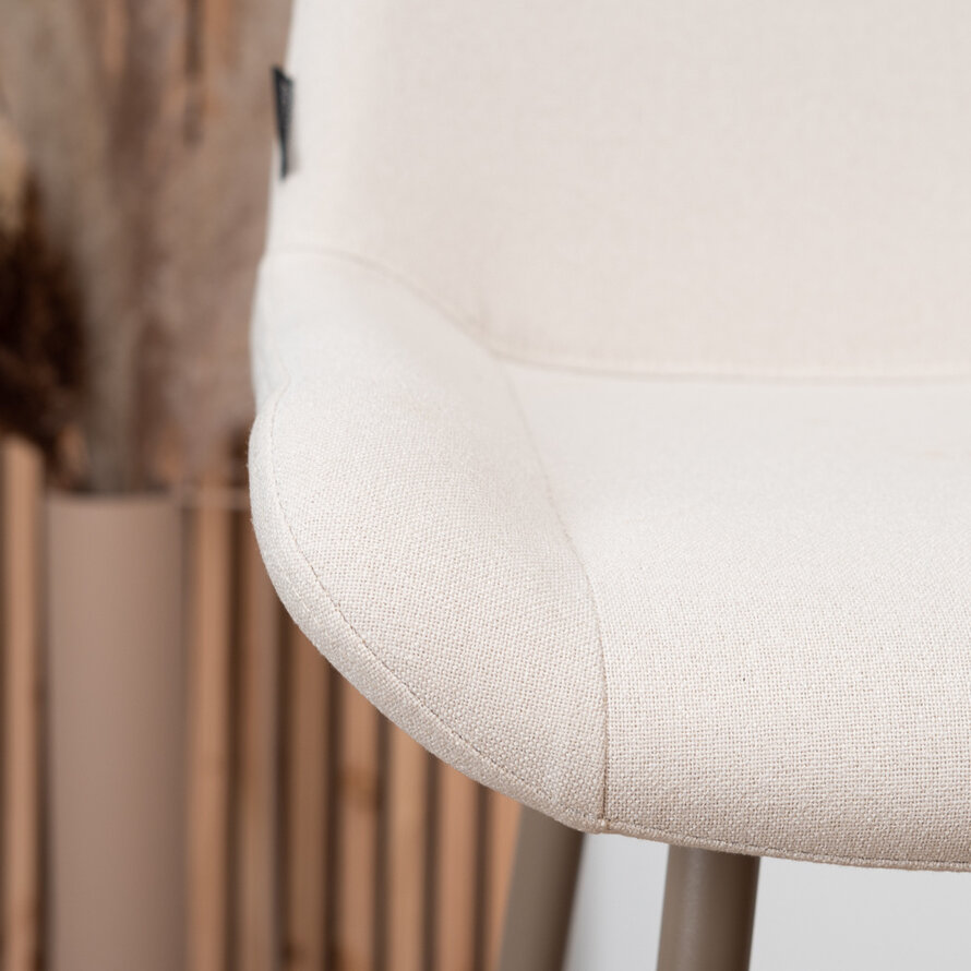 Barhocker Maud recycelter Stoff 74 cm off white