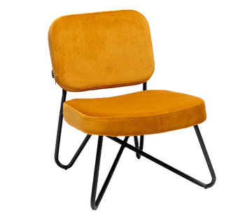 Bronx71 Sessel Samt Julia ockergelb