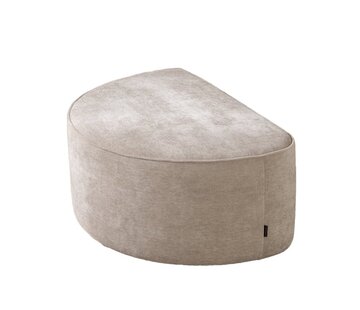 Bronx71 Hocker Neso halbrund melierter Stoff taupe