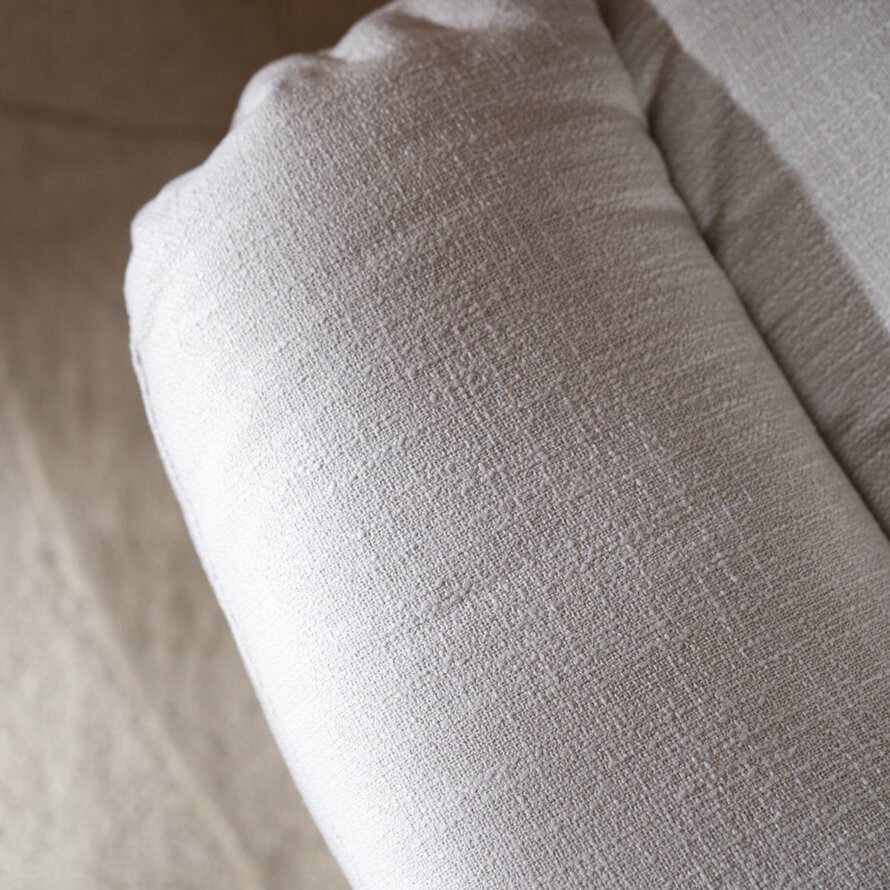 Sessel mit Hocker Cristo Leinen drehbar Off white