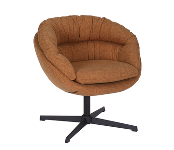 Bronx71 Sessel Porto drehbar Leinen kupfer