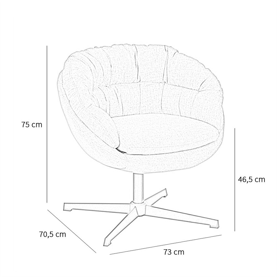 Sessel Porto drehbar Leinen kupfer
