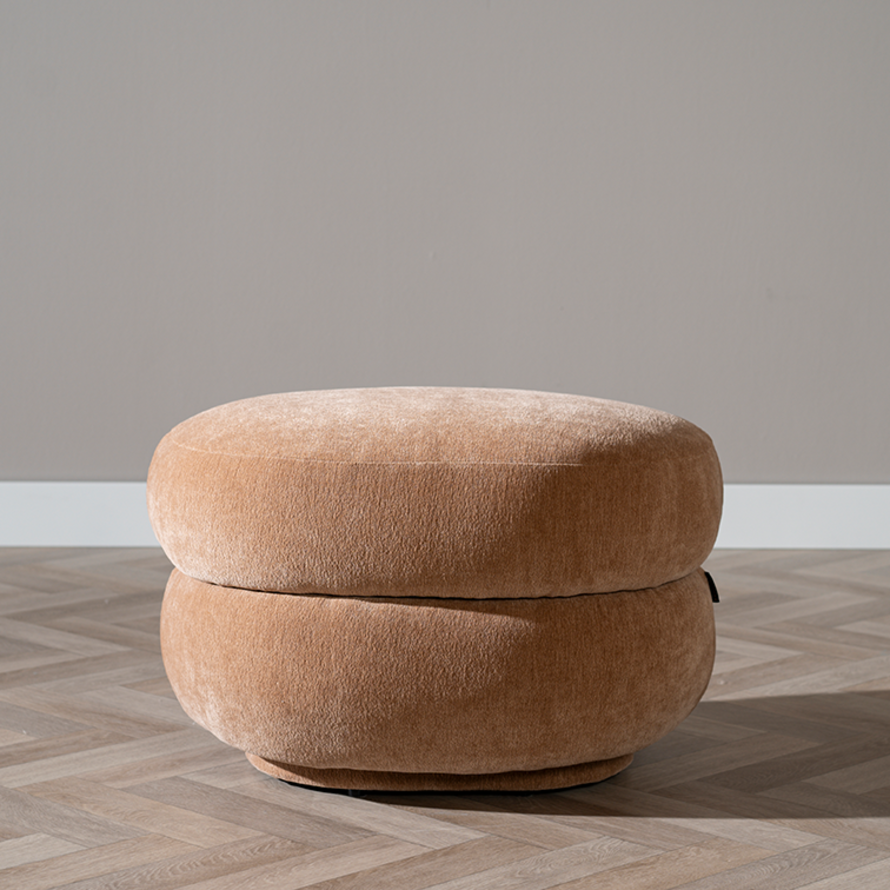 Hocker Mia Chenille terrakotta oval