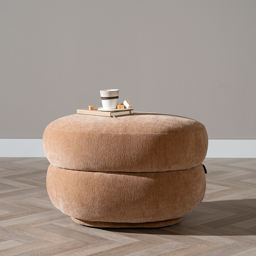 Hocker Mia Chenille terrakotta oval