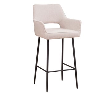 Bronx71 Barhocker Inga mit Armlehne recycelter Stoff beige 78 cm