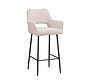 Barhocker Inga mit Armlehne recycelter Stoff beige 78 cm