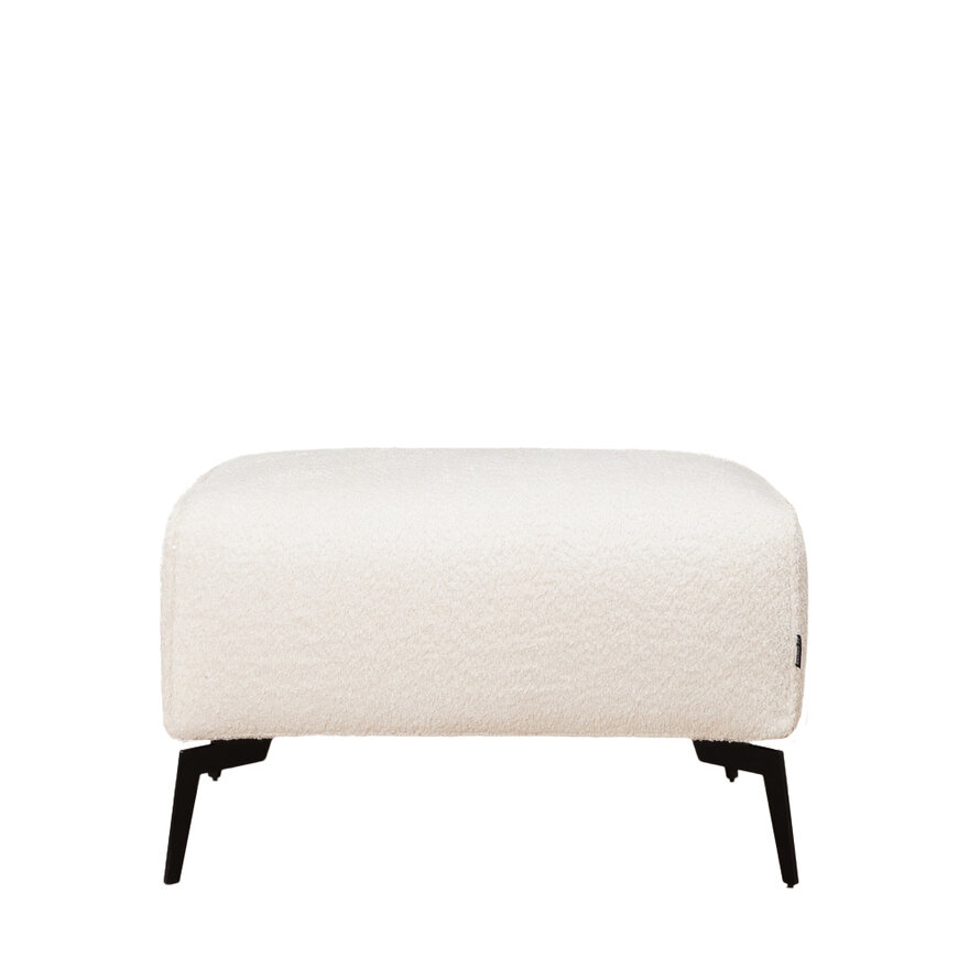 Bouclé Hocker Vegas rechteckig weiß
