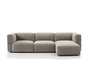 Sofa 3-Sitzer Karla Stoff taupe rechts